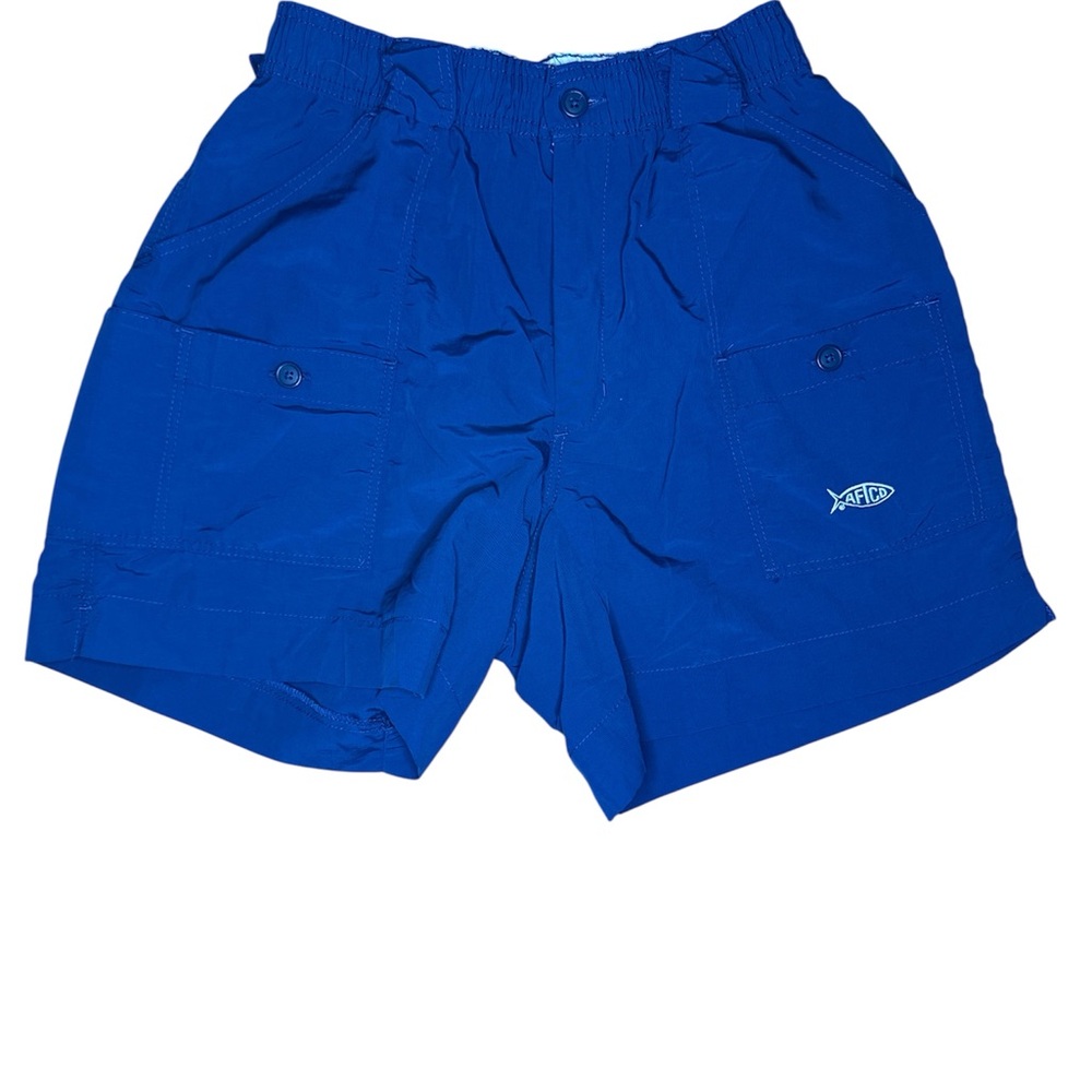 AFTCO Men's Navy Blue Cargo Fishing Swim Shorts Size 30